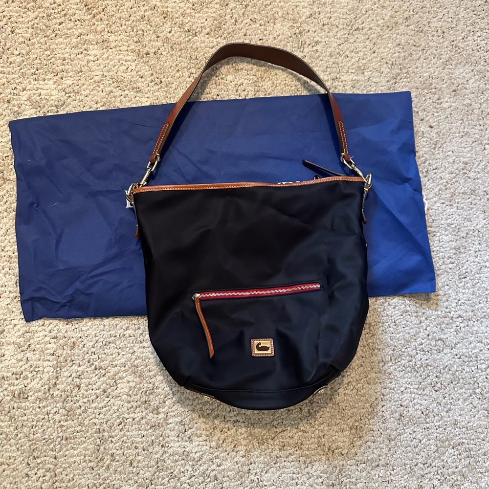 Dooney & Bourke Black nylon and Brown leather trimmed Bag